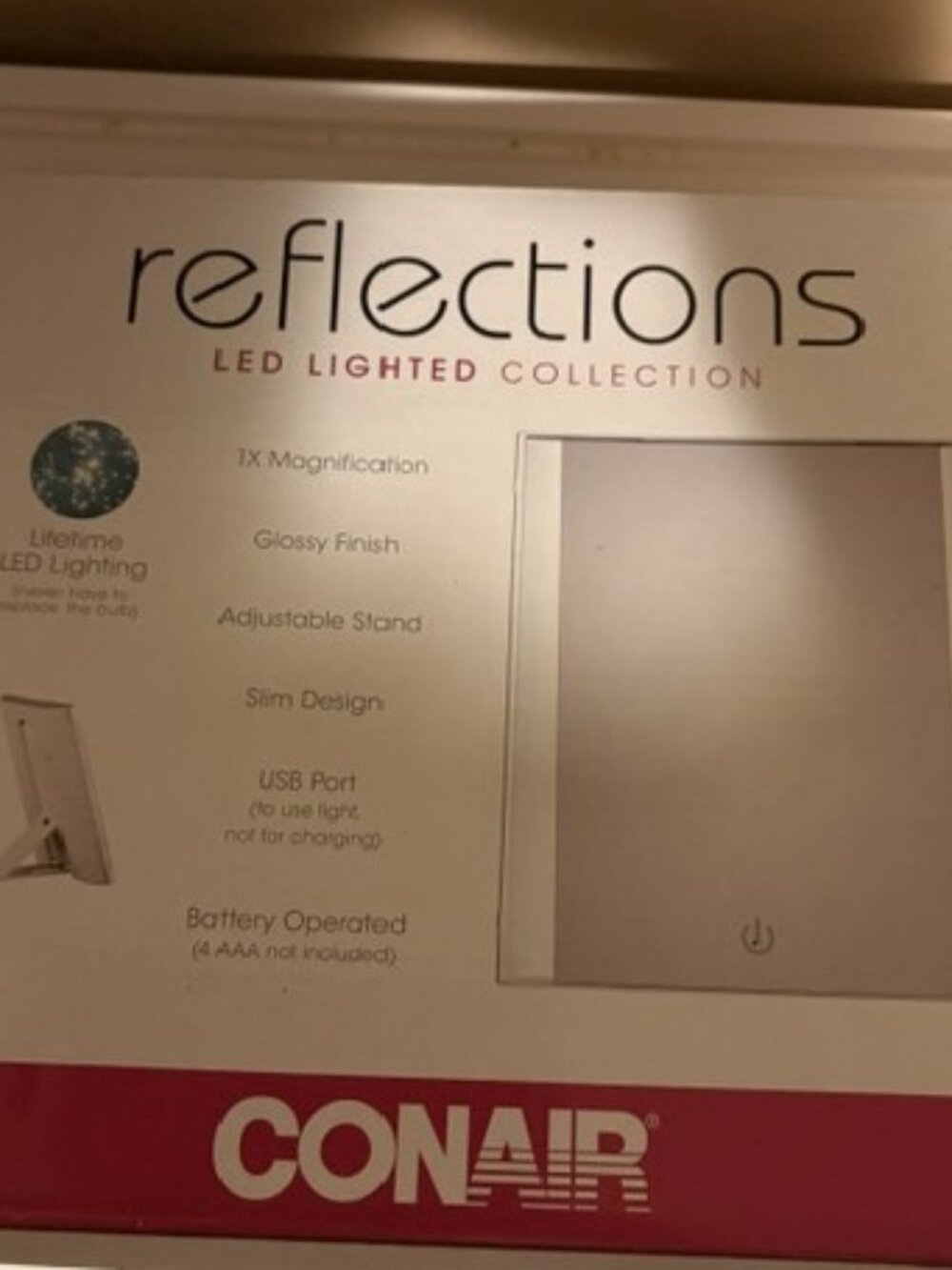 Conair Reflections Makeup Mirror LED Lighted Collection 1X Slim